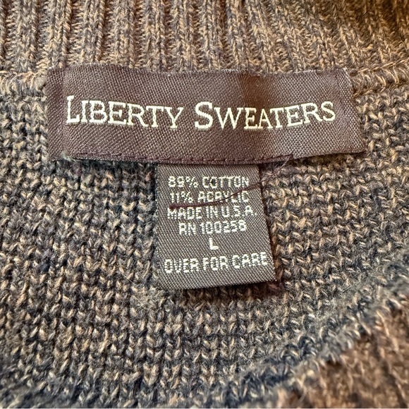 Vintage 90s Liberty Sweaters Grandpacore Grunge Crewneck Knit Sweater Size L - Picture 3 of 3